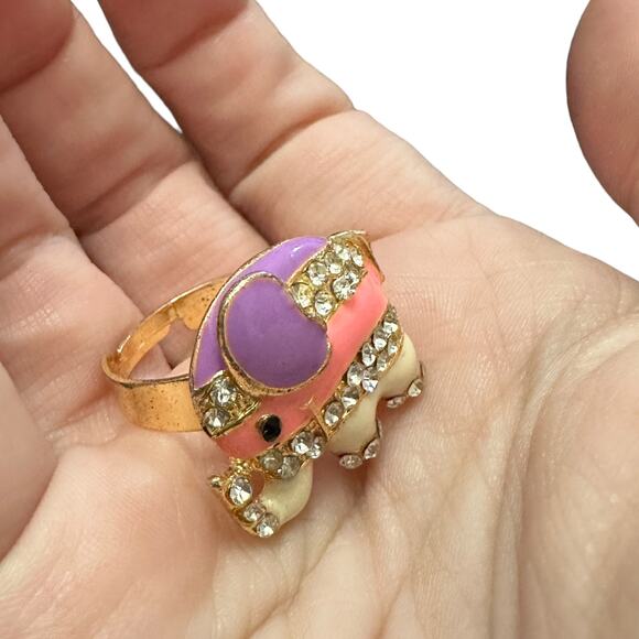 Adorable Elephant Ring 7.5 Adjustable Pastel - Picture 5 of 6